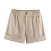 Moda feminina europeia e americana transfronteiriça AliExpress item mais vendido shorts casuais estilosos e sexy com bainha dobrada