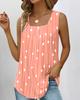 Camiseta sin mangas de tirantes con cuello cuadrado de lunares, base para mujer, modelo de primavera 2023, plataforma independiente europea y americana de Amazon