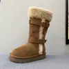 Novedades Invierno 2026 Botas de Nieve Infantiles de Caña Alta Elegantes con Puño de Felpa Niñas Botas de Moda Cálidas Retro de Doble Hebilla