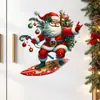 BRUP Pegatina Divertida de Papá Noel Surfeando para Inodoro Pegatinas Navideñas Divertidas Pegatinas Decorativas Autoadhesivas BR2344C
