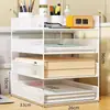 Organizador de archivos de escritorio multicapa, soporte para libros de almacenamiento de libros multicapa, estante de almacenamiento, material de oficina