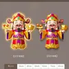 Dios de la Riqueza Pintura Colgante con Luz LED Pintura Decorativa para Vestíbulo Cinco Bendiciones Llegan Pintura de Lámpara de Pared Luminosa para Sala de Estar Comedor