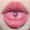 El tendero ama clavo de lengua acero titanio rosca externa flash chica sexy externo espiral anillo de lengua perforación de clavo de lengua