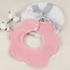 Babero de pétalo de bebé de crepé de 6 capas, babero de algodón puro grado A, color liso, gasa transpirable, babero para recién nacidos y niños