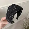 Acessórios de Cabelo para Primavera e Verão Novo Tecido de Bolinhas Faixa de Cabeça Borda Larga Topo Alto Crânio Artefato Retro Nicho Sensação de Alto Padrão Grampo de Cabelo Temperamento