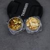 Arte de Uñas Lámina de Oro Seda Estilo Japonés Nuevo Ultra Fina Doble Color Oro y Plata Escamas de Platino Cristal Fototerapia Uñas Decoración DIY Papel de Aluminio