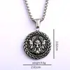 Colgante Nórdico Retro de Acero Inoxidable para Hombre y Mujer Vikingo Doble Cara Símbolo Triángulo Odín Collar