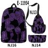 3D Transfronterizo Amazon Animación Gracias Guapo Mochila Escolar Mochila Bolso Cruzado Estuche para Lápices Juego de Tres Piezas Estampado
