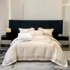 Conjunto de quatro peças bordado 100% algodão estilo luxo, capa de edredom de algodão de fibra longa de alta qualidade, novo conjunto de cama de algodão puro com lençol e lençol com elástico