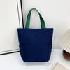 Bolsa de Mão Transfronteiriça Saco de Lona Quadrado Nova Moda Pequeno para Bento Saco de Tecido Liso Cor Sólida Logo Imprimível