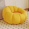 Sofá preguiçoso cor creme, pode reclinar, pode dormir, cadeira com encosto, sofá individual abóbora, poltrona de sofá de lã de cordeiro, integrado em tecido