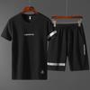 Traje de manga corta para hombre Verano Casual Deportivo Dos piezas Moda de Marca Famoso en Internet Pantalones Cortos de Manga Corta Ropa Masculina de Moda Coreana