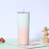 Taza de Agua Personalizada de Nuevo Color Degradado con Popote Termo de Acero Inoxidable 304 Portátil para Exteriores Taza de Café para Coche Venta al por Mayor