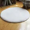 Alfombra redonda blanca circular alfombra mullida sala de estar manta para el hogar dormitorio habitación interior pelo largo fabricante