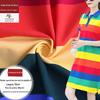 Verão Popular Fino Algodão Listrado Arco-Íris Malha Tecido Liso Algodão Puro Elástico Multicolorido Listrado Arco-Íris Horizontal Tecido