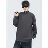 Suéter tejido con patrón TB de tres rayas, conjunto a juego para hombre y mujer, media cremallera, cuello alto, estilo vintage, otoño/invierno, venta al por mayor desde una fábrica transfronteriza