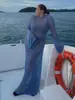 Vestido de praia longo justo sexy sem costas com recortes Amazon Verão 2023 atacado transfronteiriço vestido europeu e americano