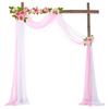 Arco de Velos de Boda Decoración Set de 2 Piezas Diseño de Lugar de Boda al Aire Libre Cortina de Tela Colgante Decoración de Boda