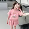 Moda Unisex Casual Verano Nuevo Estilo Coreano Conjunto de Dos Piezas de Manga Corta y Shorts Deportivos Personalizados para Bebés y Niños Pequeños Moderno