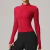 Jaqueta Esportiva ao Ar Livre Outono Inverno Feminina Secagem Rápida Respirável Justa Manga Longa Corrida Fitness Top Montanhismo Caminhada Yoga