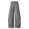 Calça Social Elegante com Listras Verticais Plissadas para Homens, Nova Calça Casual de Design Coreano para Primavera, Corte Solto para Mulheres