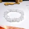 Pulsera de Cristal Blanco Natural, Pulsera de Fluorita, Pulsera de Cristal Sencilla y Elegante para Mujer con Cristales de Forma Irregular, Venta al por Mayor