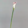 Lirio de Calas Artificial de PU, Flores Falsas para Decoración del Hogar, Tacto Realista, Bordes Rizados, Lirio de Calas de Tallo Largo, Ramo Floral para Boda