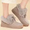 Sapatos Femininos de Inverno com Forro de Pelúcia, Sapatos de Algodão Espessados Transfronteiriços de Tamanho Grande, Botas de Neve Slip-On Versáteis e Modernas, Botas de Algodão Quentes para Exterior