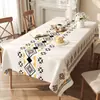 Mantel de Tela Estilo Étnico, Sin Lavar, Mantel Impermeable y a Prueba de Aceite, Mantel de Mesa de Café Estilo Bohemio de Lujo Ligero y de Gama Alta