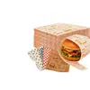 Papel à Prova de Óleo de Grau Alimentício para Hambúrguer em Estoque, Papel para Embalagem de Catering Transfronteiriço, Logotipo Impresso Personalizado, Papel Manteiga para Assar Atacado