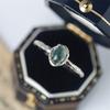 Nuevo anillo de plata S925 con musgo verde, ágata y hierba acuática para mujer, comercio exterior de Amazon, noble deseo, nuevo producto transfronterizo.