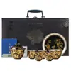 Juego de Taza Gaiwan para Té Chapado en Plata Oro de Fábrica 999 con Ramas Doradas y Orquídeas, Juego de Té Kung Fu, Juego de Utensilios de Té, Caja de Regalo de Lujo