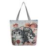 Estilo étnico lona saco grande de lado único jacquard bordado elefante bolsa bolsa de ombro versátil animal padrão bolsa das mulheres