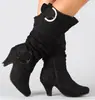 Suministro de Comercio Exterior Botas de Mujer de Nobuk Primavera y Otoño Hebilla de Cinturón Botas Altas de Caballero Zapatos de Tacón Grueso Deseo Amazon Aliexpress