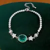 Pulseira oval de estrela de zircônia, toque de luxo leve e nicho de alta qualidade, versátil para o uso diário, joias elegantes e requintadas para atacado