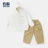 Conjunto de Estilo Académico para Niños Estilo Europeo Camisa de Otoño Pantalones Largos Ropa Infantil Camisa Casual para Niños Pequeños