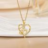 Collar AliExpress Transfronterizo Caliente MOM Día de la Madre Femenino Diseño Nicho Colgante Amor Cadena Clavícula Elegante Combinable