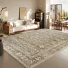 Alfombra para Sala de Estar, Resistente al Desgaste y a las Manchas, Alfombra de Área Grande de Cobertura Total, Imitación Cachemir Persa Retro Americano Alfombra Lavable