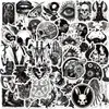 100 Adesivos Graffiti Estilo Gótico Punk Preto e Branco Suitcase Laptop Skateboard Impermeável Adesivos DIY