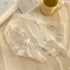 Ropa Interior de Encaje Fino para Mujer, Sin Costuras, de Cintura Media, para Verano, Seda de Hielo, Algodón Puro, Entrepierna 100% Algodón, para Adolescente, Triángulo