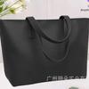 Bolso de Mujer Europeo y Americano Gran Capacidad Color Sólido Hombro Elegante Patrón Lichi Simple Moda Vintage Hantot