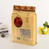 Bolsa de empaque de plástico para alimentos de ocio compuesto de fábrica, autosellante, autoportante, fondo cuadrado de papel de aluminio, bolsa OPP de dátil