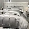Conjunto de Colcha de Verão de Quatro Peças em Tencel Classe A Lençol de Cama Casal 2m Capa de Colcha Luxuosa Sedosa de Alta Qualidade Roupa de Cama para Casa
