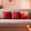 Fronha para Almofada Dia dos Namorados Vermelha Almofada de Sofá para Sala de Estar com Palavras Felizes Fronha para Almofada Lombar de Cama Suporte para Atacado Personalização