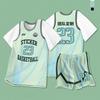 Nuevos Uniformes de Baloncesto para Niñas, Conjuntos de Manga Corta Falsos de Dos Piezas, Uniformes de Competición Estudiantil, Maillots de Verano Transpirables de Secado Rápido, Personalizados