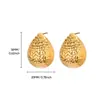 Pendientes de acero inoxidable de estilo ins Europa y Estados Unidos transfronterizos para mujer, sentido de alta calidad, horno 18K, pendientes lisos irregulares, no se decoloran