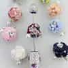 Borlas de Perla Rosa de Alta Resistencia, Bolas Florales, Cuentas con Agujero Recto, Accesorios para Bolígrafos Portátiles DIY, Cadenas para Teléfono Móvil, Llaveros