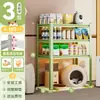 Estante de Almacenamiento para Comida de Gato Encima de la Caja de Arena, Estante de Almacenamiento para Balcón, Gabinete de Almacenamiento para Snacks de Mascotas