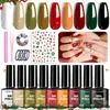 Esmalte en Gel para Uñas Transfronterizo Color Sólido Caja de 18 Colores de Gel Set Serie Rojo-Naranja Otoño e Invierno Larga Duración Resistente al Desgaste Color Brillante