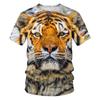 Europa e os Estados Unidos desejam nova saída de fábrica de camisetas masculinas com gola redonda de impressão digital Tiger 3D